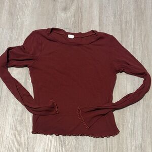 Garage Burgundy Long Sleeve Tee